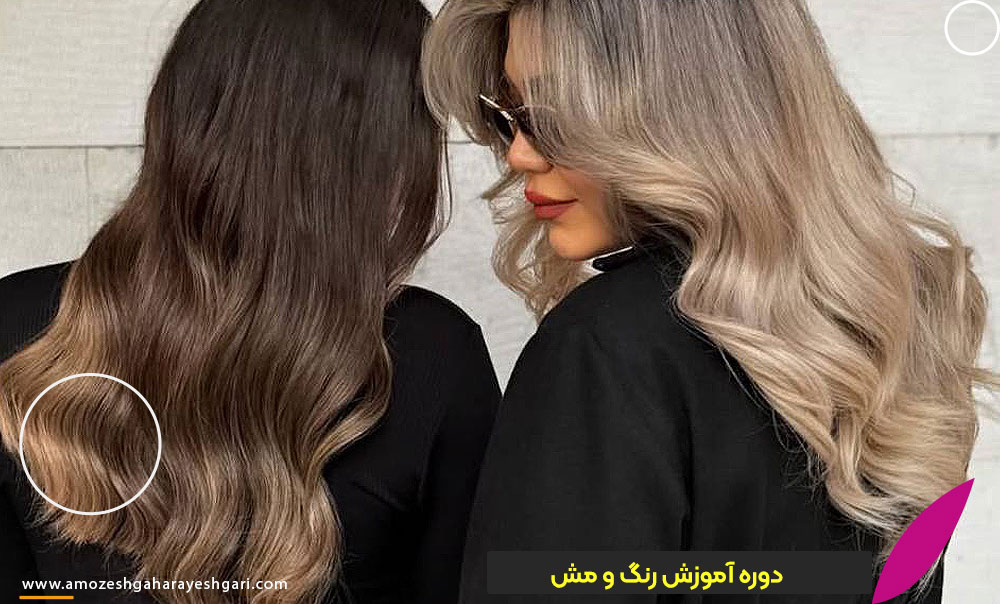 دوره رنگ و لایت موی حرفه ای