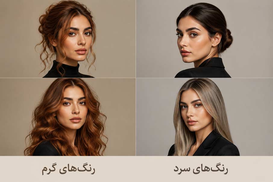 مدل شینیون برای رنگ‌های گرم و سرد