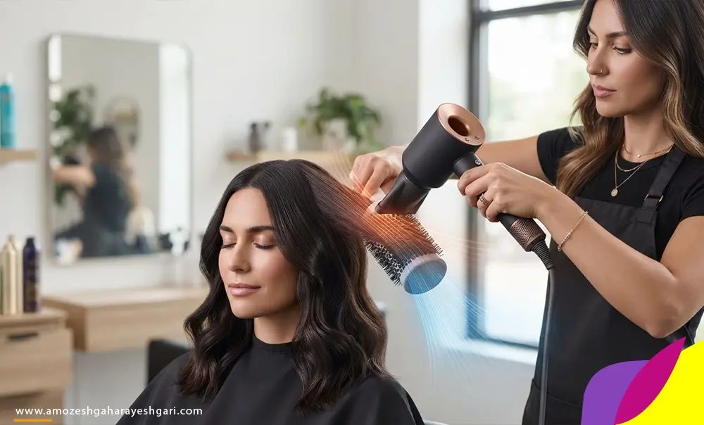 نظیم حرارت گرم و سرد سشوار برای براشینگ تخصصی و بدون وز مو